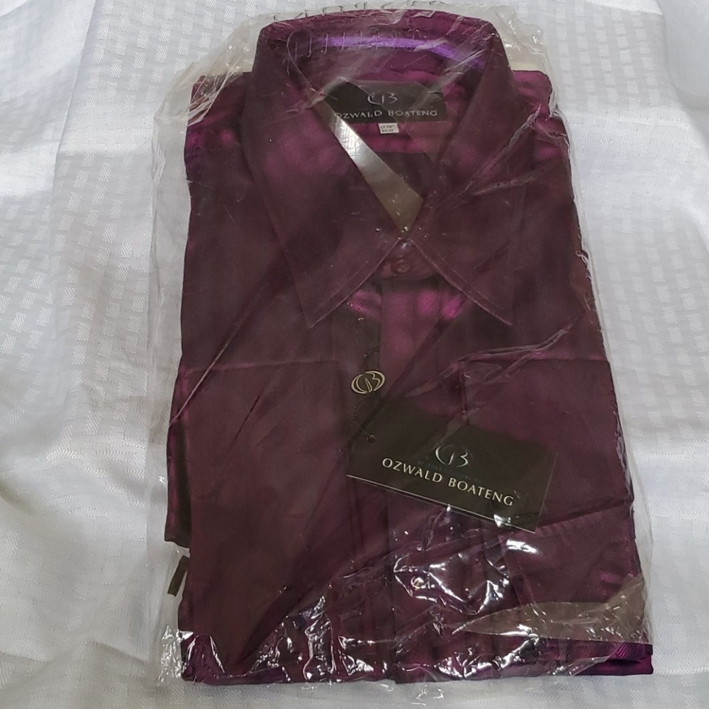 Oswald Boateng Men's Purple Dress Shirt